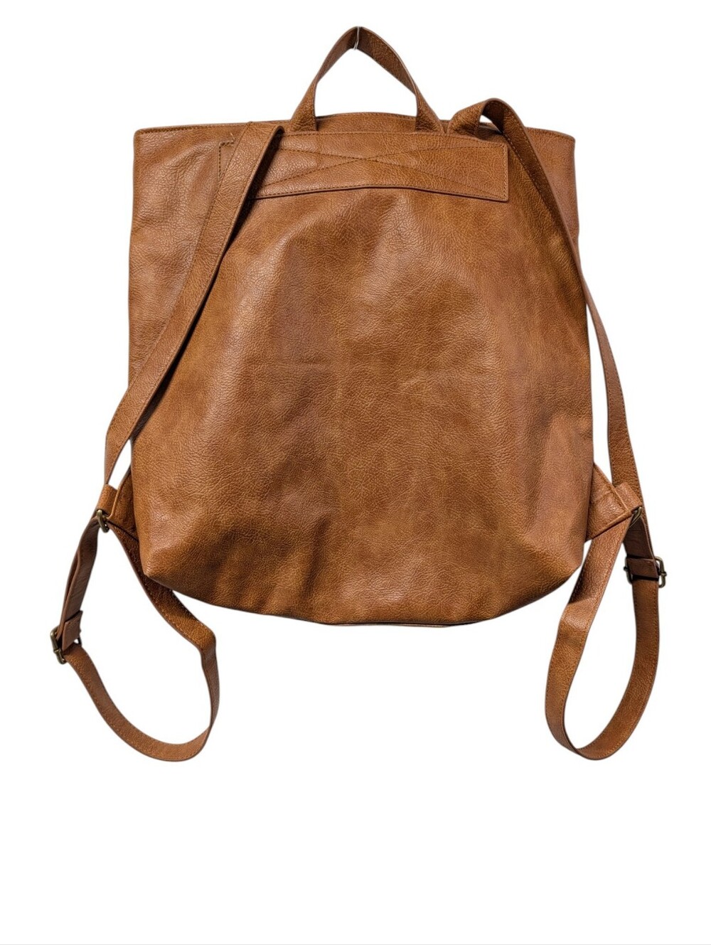 Thirty-One Women's Brown Backpack Tote Cognac Tan Vegan Faux Leather  Bag - Picture 2 of 9